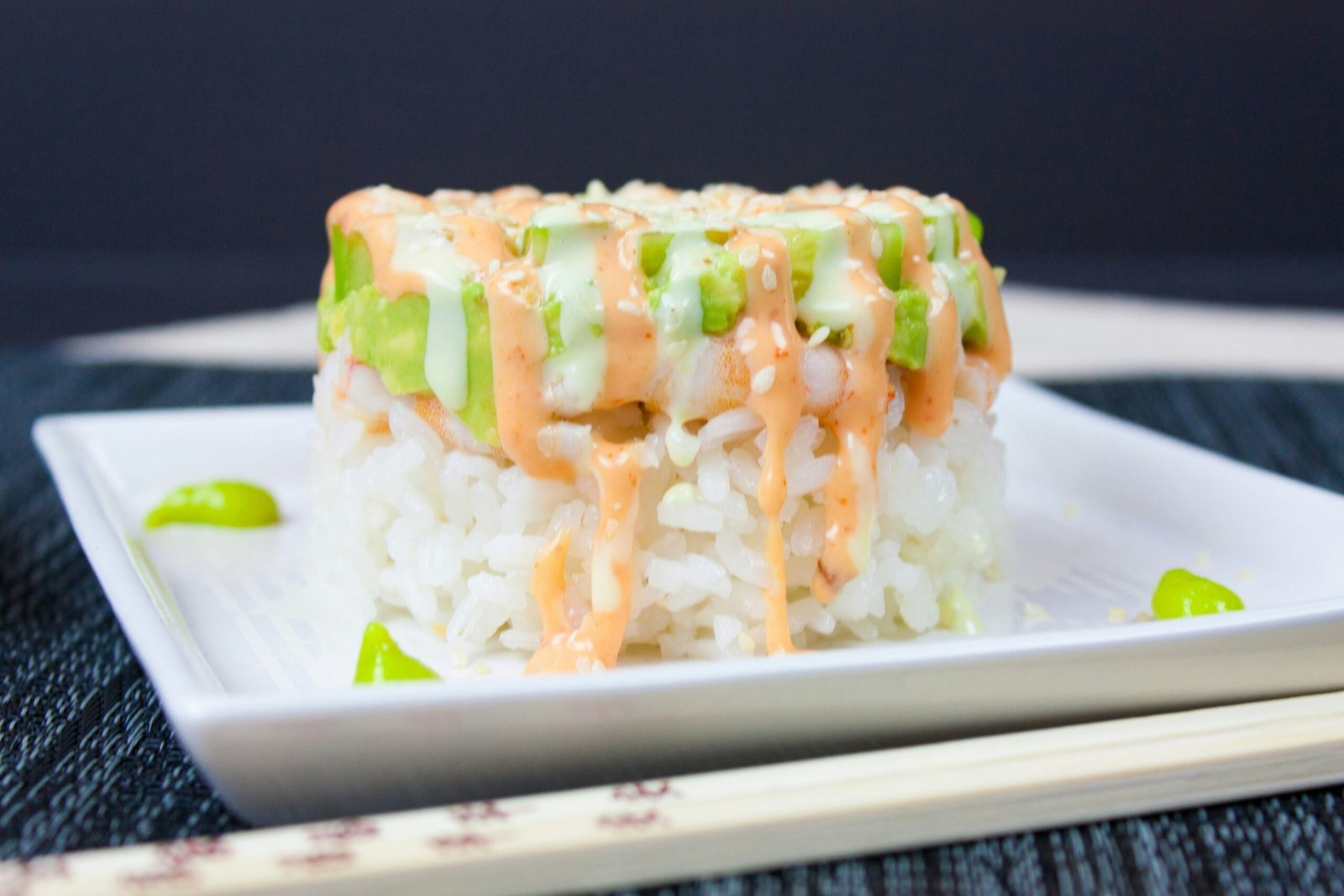 rice with toppings on plate